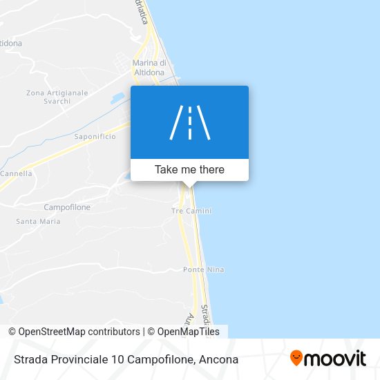 Strada Provinciale 10 Campofilone map
