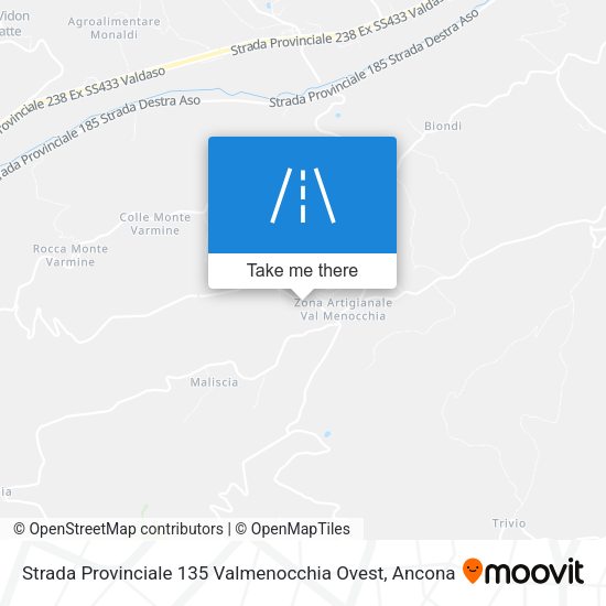 Strada Provinciale 135 Valmenocchia Ovest map