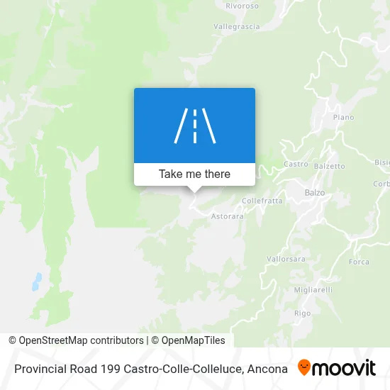 Provincial Road 199 Castro-Colle-Colleluce map