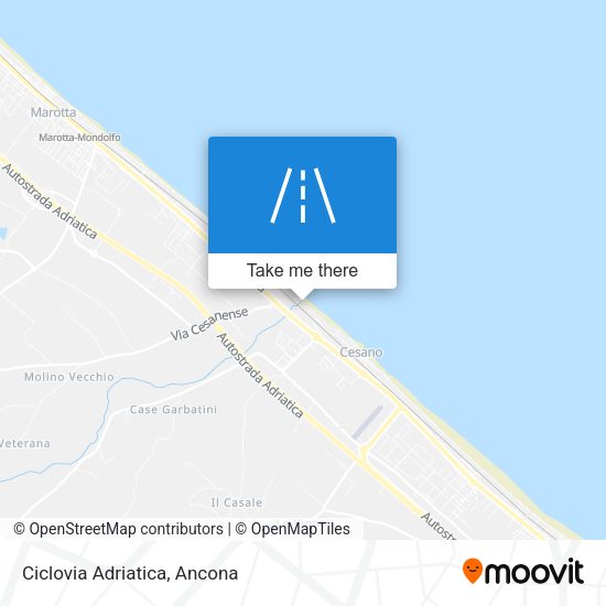 Ciclovia Adriatica map