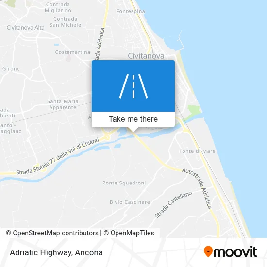 Adriatic Highway map