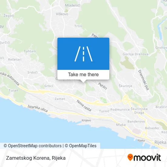 Zametskog Korena map