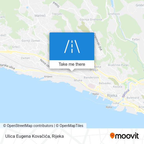 Ulica Eugena Kovačića map