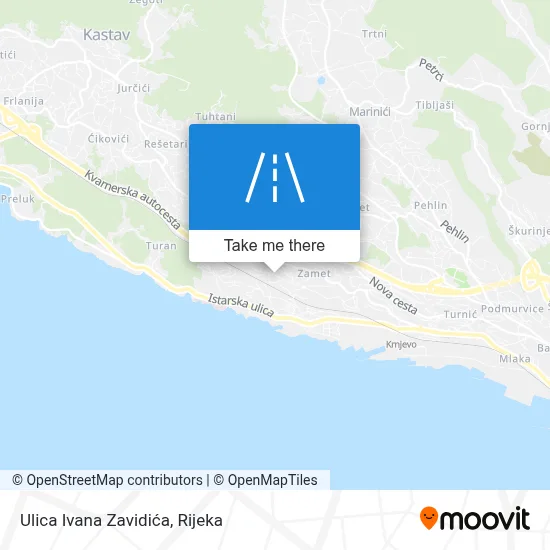 Ulica Ivana Zavidića map