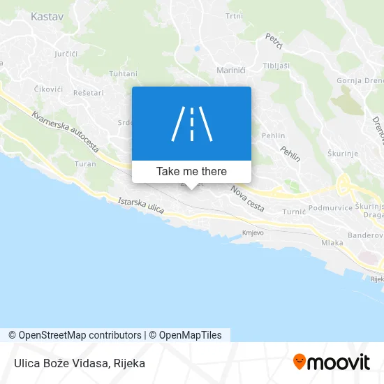 Ulica Bože Vidasa map