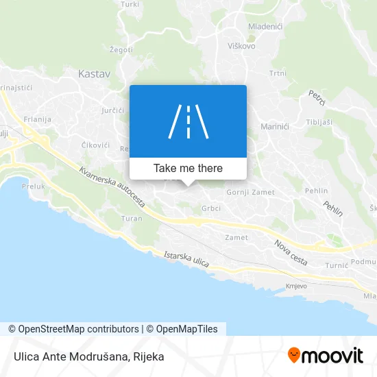 Ulica Ante Modrušana map