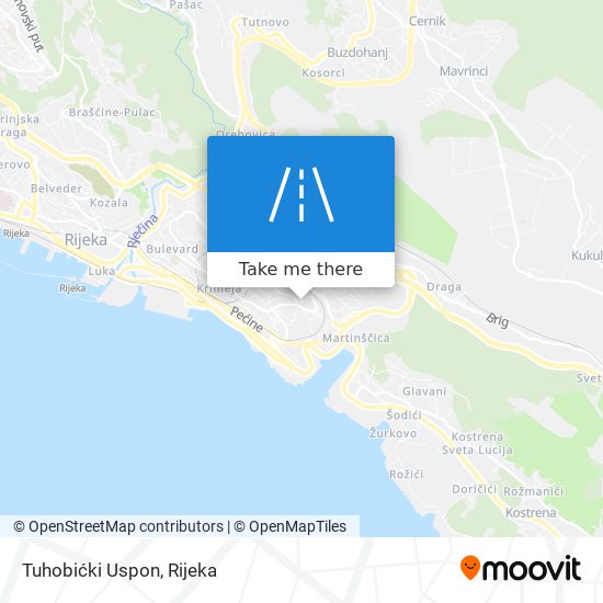 Tuhobićki Uspon map