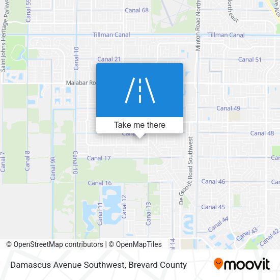 Damascus Avenue Southwest map