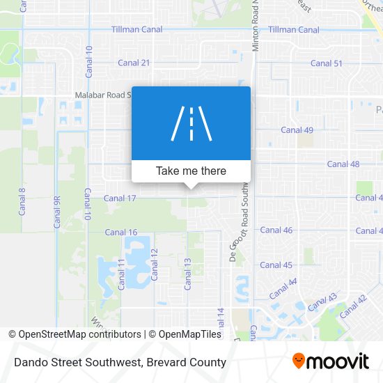 Mapa de Dando Street Southwest