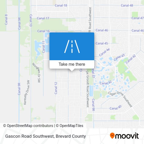 Gascon Road Southwest map