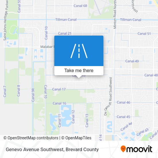 Genevo Avenue Southwest map