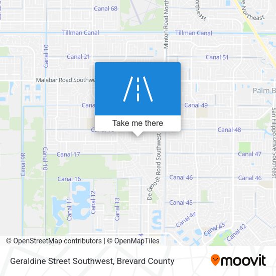 Geraldine Street Southwest map