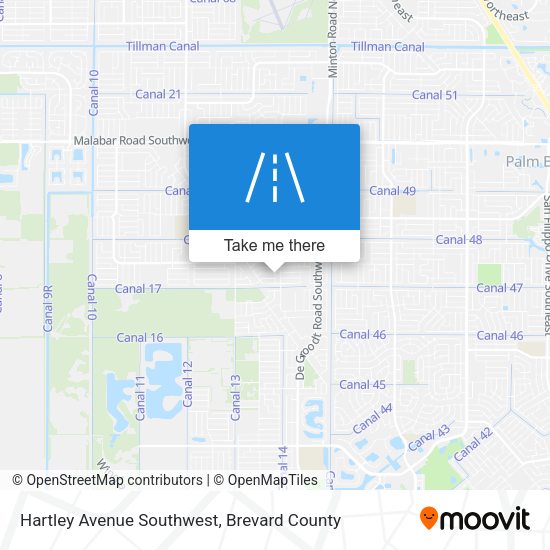 Hartley Avenue Southwest map