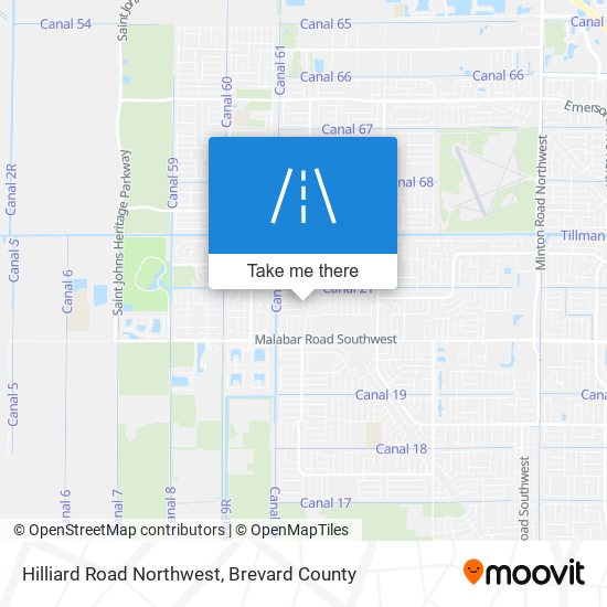 Hilliard Road Northwest map