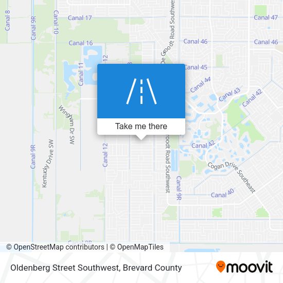 Mapa de Oldenberg Street Southwest