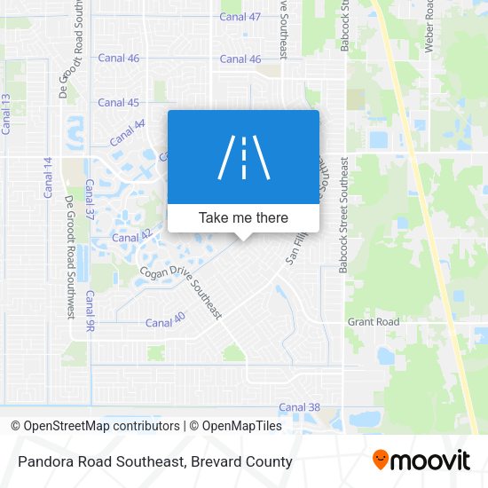 Pandora Road Southeast map