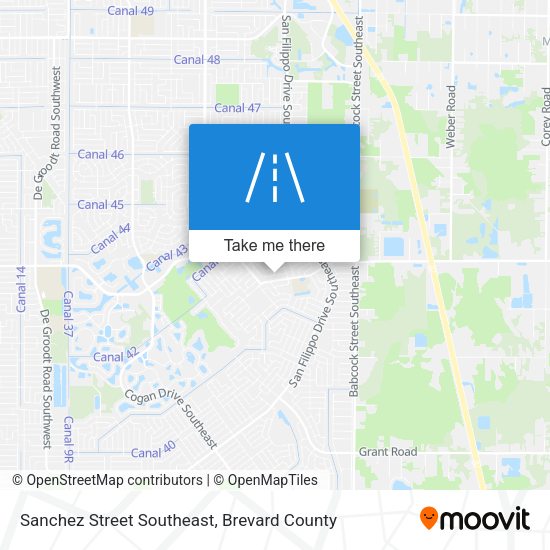 Sanchez Street Southeast map