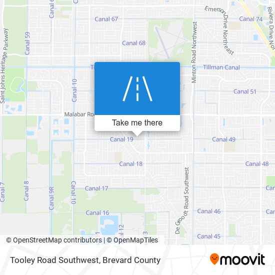 Mapa de Tooley Road Southwest