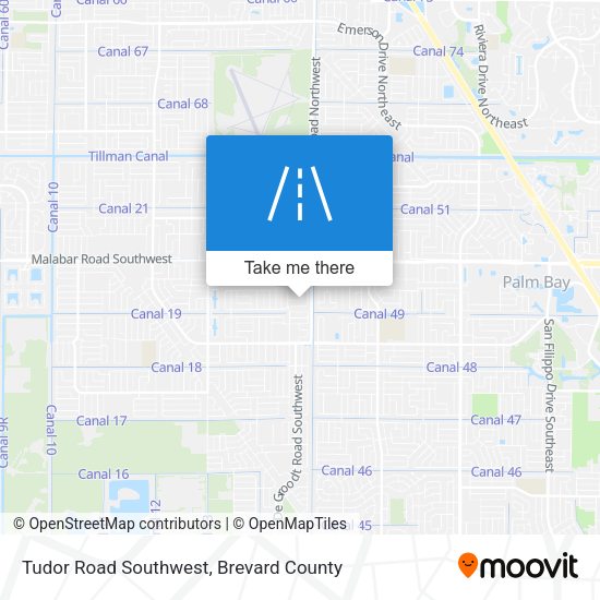 Tudor Road Southwest map