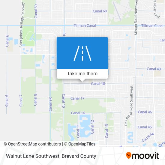 Walnut Lane Southwest map