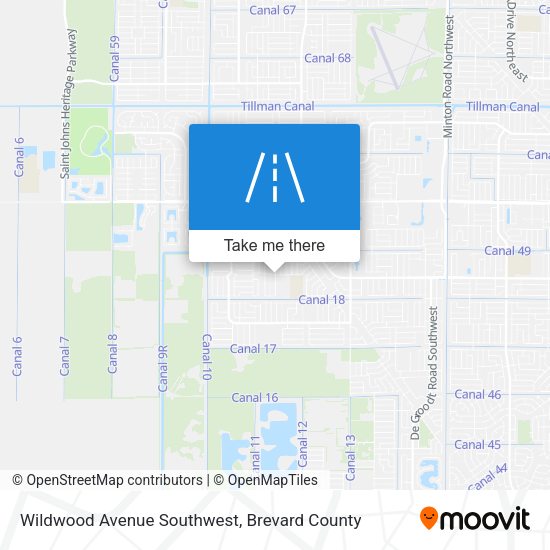 Wildwood Avenue Southwest map