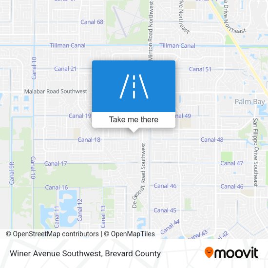 Winer Avenue Southwest map