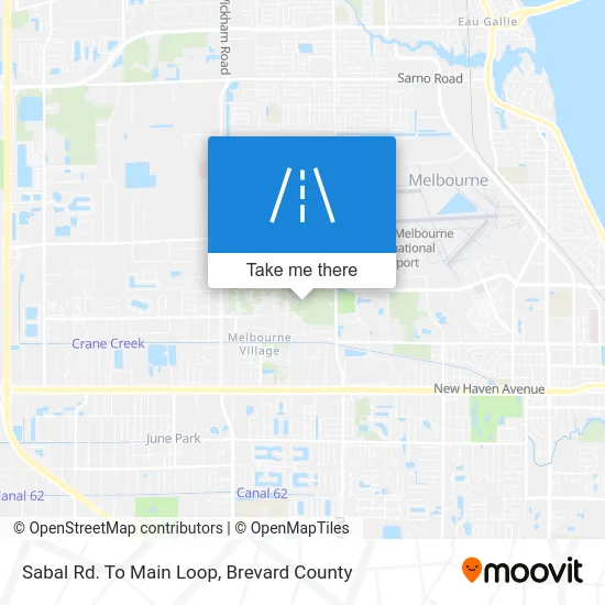 Sabal Rd. To Main Loop map