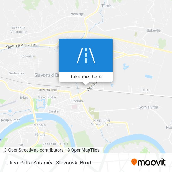Ulica Petra Zoranića map
