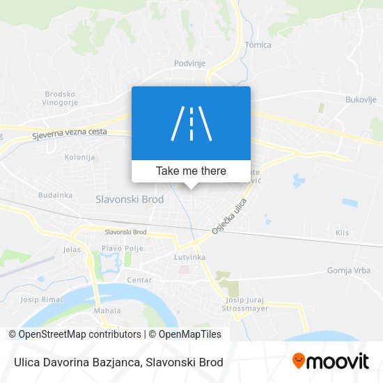 Ulica Davorina Bazjanca map