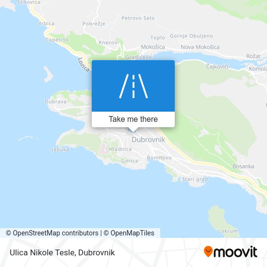 Ulica Nikole Tesle map