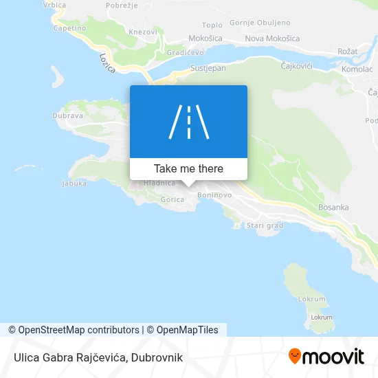 Ulica Gabra Rajčevića map