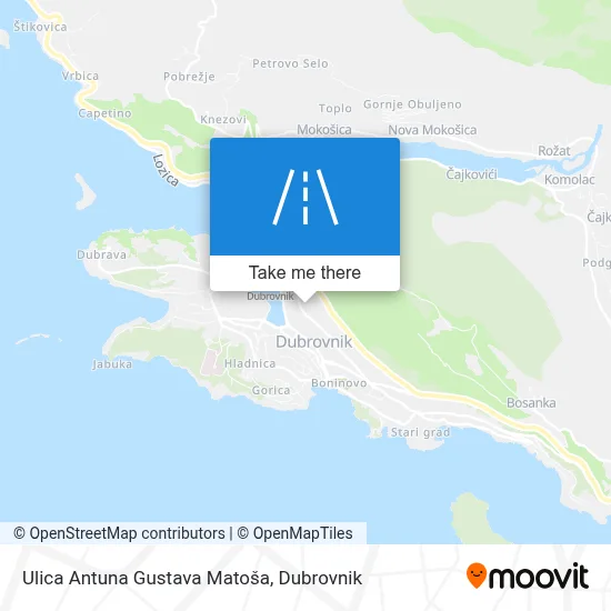 Ulica Antuna Gustava Matoša map