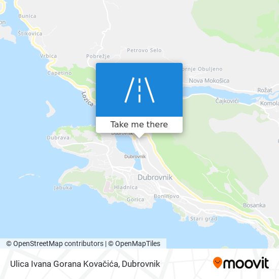 Ulica Ivana Gorana Kovačića map