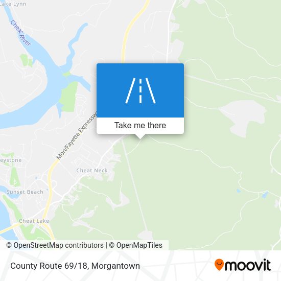 County Route 69/18 map