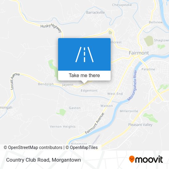Country Club Road map