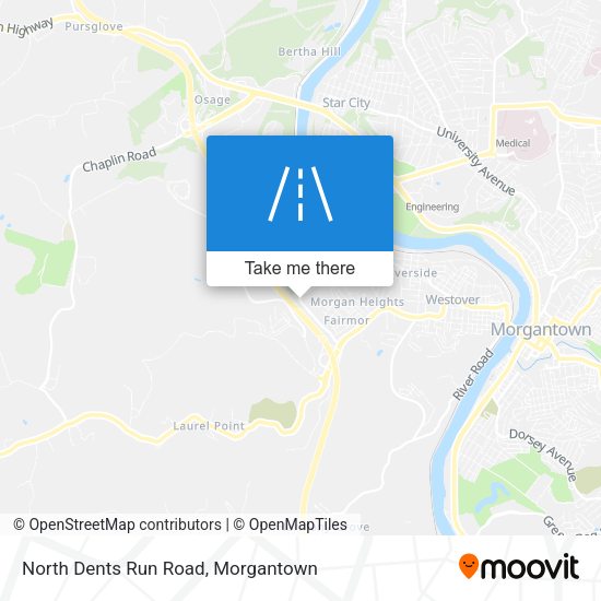 North Dents Run Road map