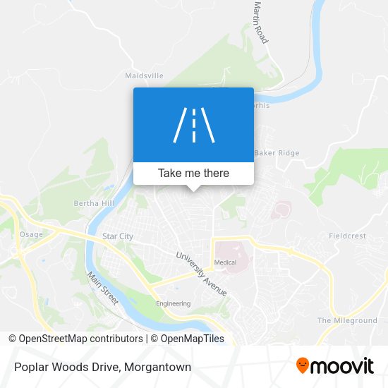 Poplar Woods Drive map