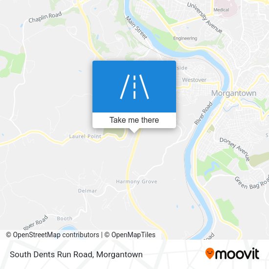 South Dents Run Road map