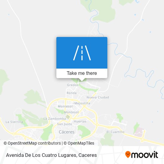 mapa Avenida De Los Cuatro Lugares