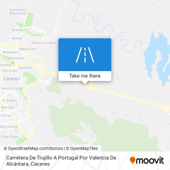 Carretera De Trujillo A Portugal Por Valencia De Alcántara map