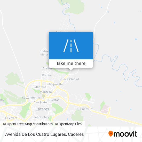 mapa Avenida De Los Cuatro Lugares