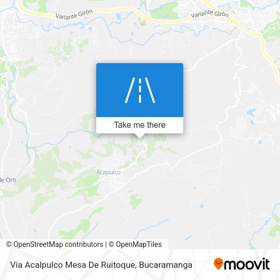 Vía Acalpulco Mesa De Ruitoque map
