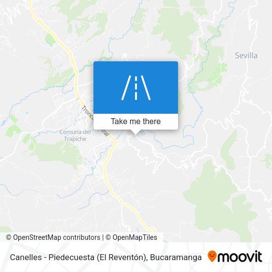 Canelles - Piedecuesta (El Reventón) map
