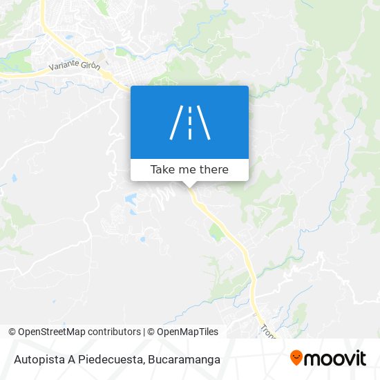 Mapa de Autopista A Piedecuesta