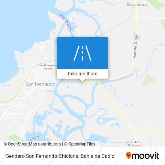 Sendero San Fernando-Chiclana map