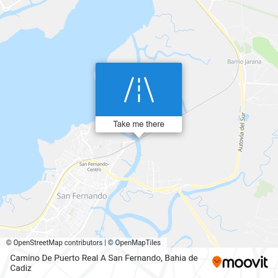 Camino De Puerto Real A San Fernando map