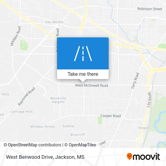 West Benwood Drive map
