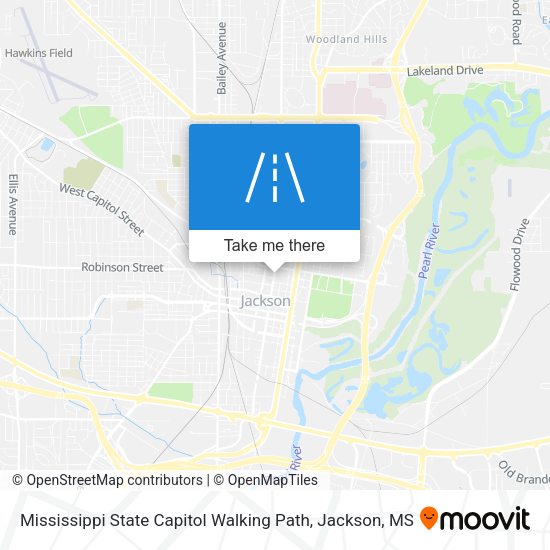 Mississippi State Capitol Walking Path map