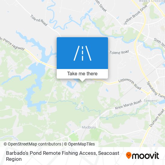 Barbado's Pond Remote Fishing Access map