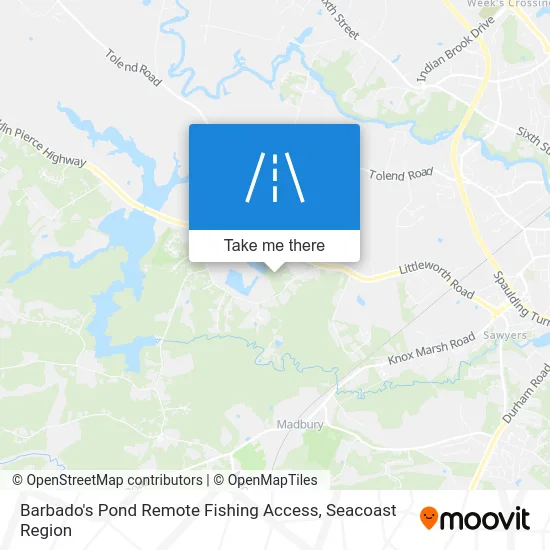 Barbado's Pond Remote Fishing Access map
